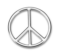 Peace Sign Outline Chrome Emblems