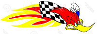 woody woodpecker speedy race sticker RIGHT