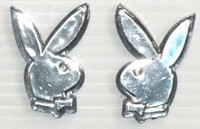 Play Boy Logo Small Chrome Emblems PAIR