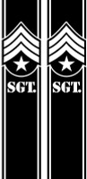 Military Sargent Badge side tail truck bed stripes graphic vinyl combo kit decals