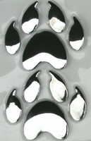 Bear Paw Chrome METAL Emblems PAIR