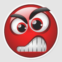 angry classic round sticker