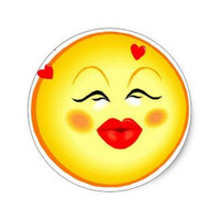 smiley kisses for you happy face heart sticker