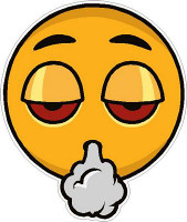 smiley stoned sticker