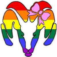 Dodge Ram Head with Bow Decal - PRIDE FLAG