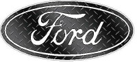 Ford Logo Decal Sticker - Diamond Plate BLACK