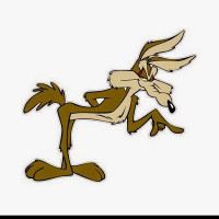 WILE E SNEEKY CARTOON STICKER