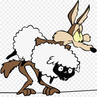 wile e coyote and the road runner with sheep sticker