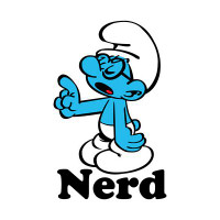 brainy smurf NERD STICKER