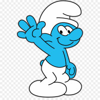 clumsy smurf jokey smurf STICKER