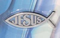 Chrome Christian Jesus Fish Emblem SMALL