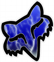 F Head LIGHTNING Blue auto racing sticker