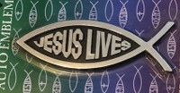 Jesus Lives Chrome Fish Emblem