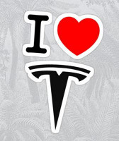 I LOVE TESLA STICKER 2