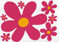 MYSTERY machine viny car FLOWER stickers pink