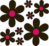 scooby flower car stickers black