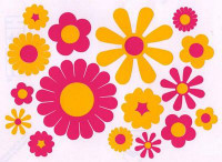 scooby flower milti color stickers