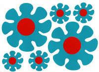 scooby Hippy motors austin power splodge flower car camper van sticker turquoise