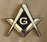 Mason Compass Masonic Chrome Emblem