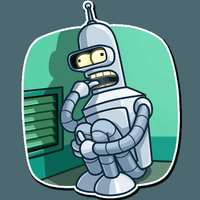 futurama tv show cartoon bender sticker 10