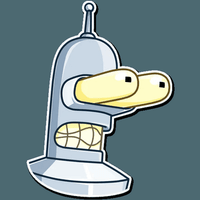 futurama tv show cartoon bender sticker 11