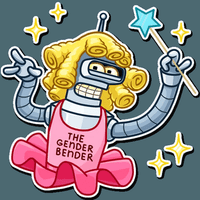 futurama tv show cartoon bender sticker 14