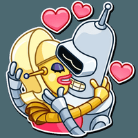 futurama tv show cartoon bender sticker 20