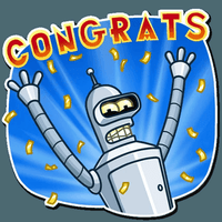 futurama tv show cartoon bender sticker 21