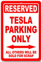 TESLA PARKING ONLY OTHERS SOLD FOR SCRAP STICKER