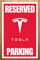 TESLA RESERVED PARKING STICKER