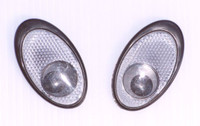 Reflective Silver EYES Emblems PAIR
