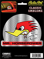 Mr. Horsepower Embossed Chrome Decal