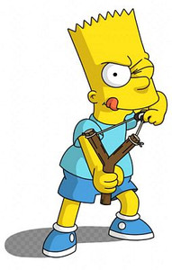 BART SIMPSON AMING SLINGSHOT STICKER