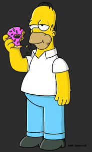 Homer Simpson eating donut sticker