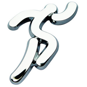 Runner Stick Figure Chrome Emblem