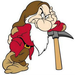 Grumpy Smurf Leaning on Axe Decal 1