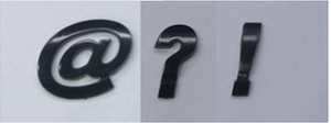 Style 2 BLACK Italic Punctuation Marks 1.2"
