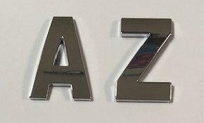 Style 3 Large Condensed Chrome Letters A-Z 2.2"
