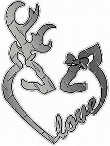 DEER HEADS HEART FILLS with LOVE diamondplate silver