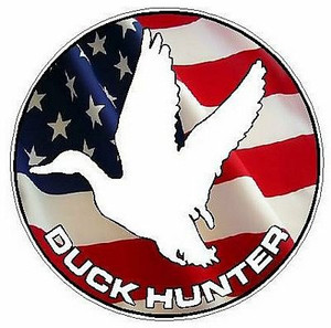 Duck Hunter Circle Decal 88 - Flag USA