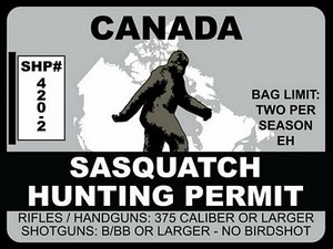CANADA GRAY BIGFOOT HUNTING STICKER