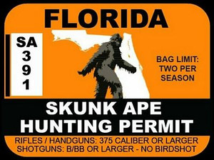 Florida SKUNK BIGFOOT HUNTING STICKER