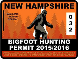 NEW HAMPSHIRE BIGFOOT HUNTING STICKER