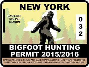 NEW YORK BIGFOOT HUNTING STICKER