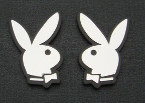Playboy Logo Small PAIR Chrome Emblems