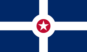 Indiana Indianapolis City Flag Sticker