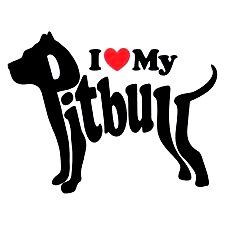 I love my PITBULL dog shaped sticker