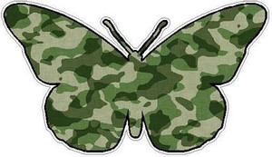 Butterfly Camo Sticker 1 - GREEN