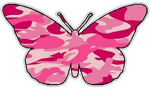 Butterfly Camo Sticker 1 - PINK