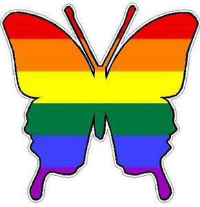 Butterfly Camo Sticker 2 - FLAG PRIDE